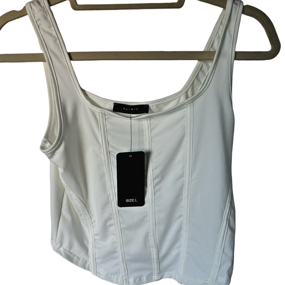 21 Saints Corset Crop Women's Top-Size Large NWT